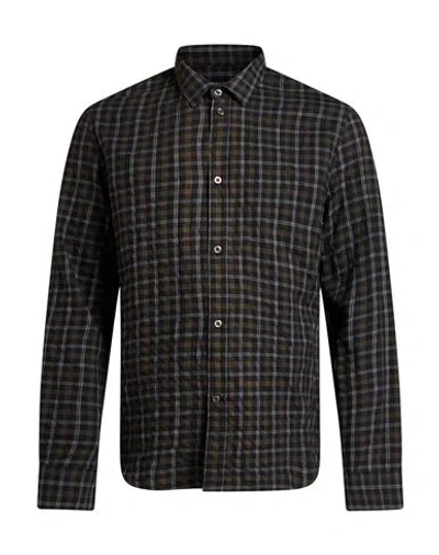Dondup Man Shirt Military Green Size S Cotton, Elastane In Multi