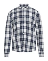 Dondup Man Shirt Midnight Blue Size L Polyester, Viscose In Blue