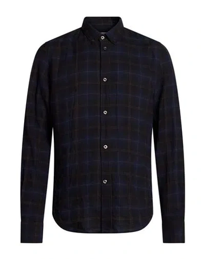 Dondup Man Shirt Navy Size S Cotton, Elastane In Black