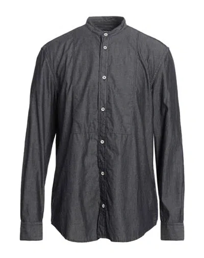 Dondup Man Shirt Navy Size Xl Cotton In Black