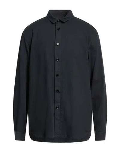 Dondup Man Shirt Navy Size Xl Cotton, Polyester, Viscose In Blue
