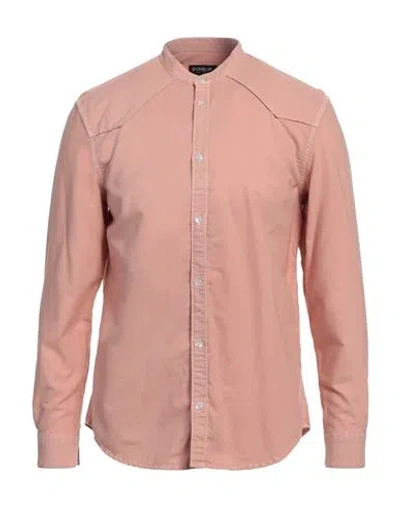 Dondup Man Shirt Salmon Pink Size S Cotton In Multi