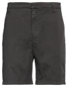 Dondup Man Shorts & Bermuda Shorts Dark Brown Size 30 Cotton, Elastane