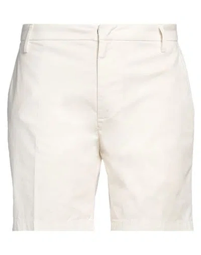 Dondup Man Shorts & Bermuda Shorts Ivory Size 31 Cotton, Elastane In White