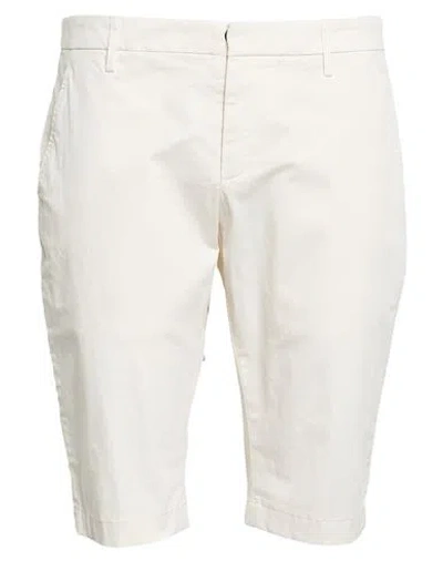 Dondup Man Shorts & Bermuda Shorts Ivory Size 33 Cotton, Elastane In White