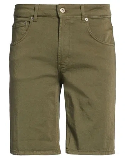 Dondup Man Shorts & Bermuda Shorts Khaki Size 30 Cotton, Elastomultiester, Elastane In Green