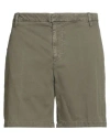 Dondup Man Shorts & Bermuda Shorts Military Green Size 36 Cotton, Elastane