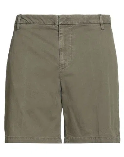 Dondup Man Shorts & Bermuda Shorts Military Green Size 36 Cotton, Elastane