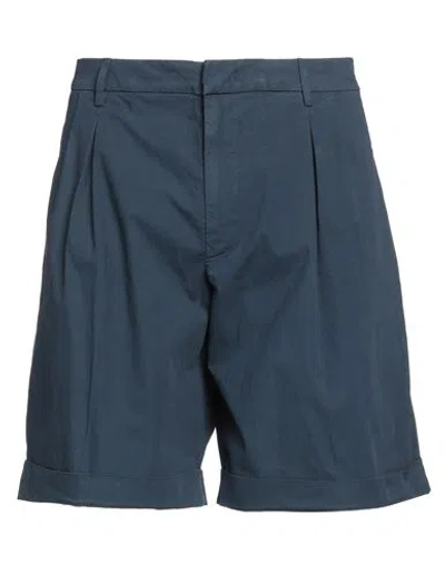 Dondup Man Shorts & Bermuda Shorts Navy Size 30 Cotton, Elastane In Blue