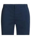 Dondup Man Shorts & Bermuda Shorts Navy Size 32 Cotton, Elastane In Navy Blue