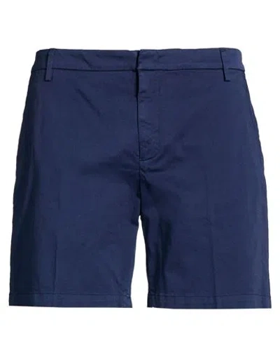 Dondup Man Shorts & Bermuda Shorts Navy Size 34 Cotton, Elastane In Blue