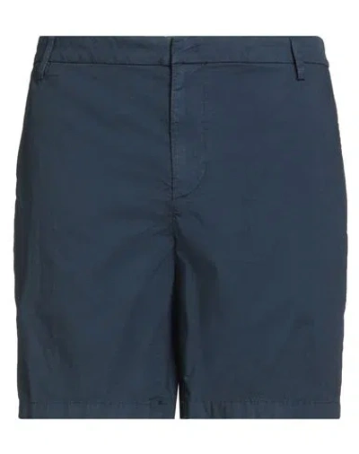 Dondup Man Shorts & Bermuda Shorts Navy Size 35 Cotton, Elastane In Blue