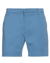 Dondup Man Shorts & Bermuda Shorts Pastel Blue Size 32 Cotton, Elastane