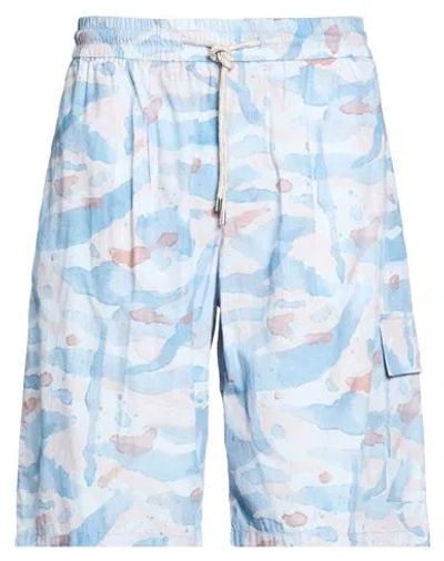 Dondup Man Shorts & Bermuda Shorts Sky Blue Size 34 Cotton