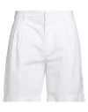 Dondup Man Shorts & Bermuda Shorts White Size 33 Cotton, Elastane In White