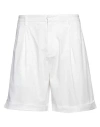 Dondup Man Shorts & Bermuda Shorts White Size 33 Cotton, Elastane In White