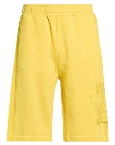 Dondup Man Shorts & Bermuda Shorts Yellow Size L Cotton In Multi