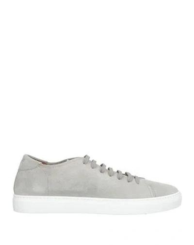 Dondup Man Sneakers Grey Size 7 Leather In Gray
