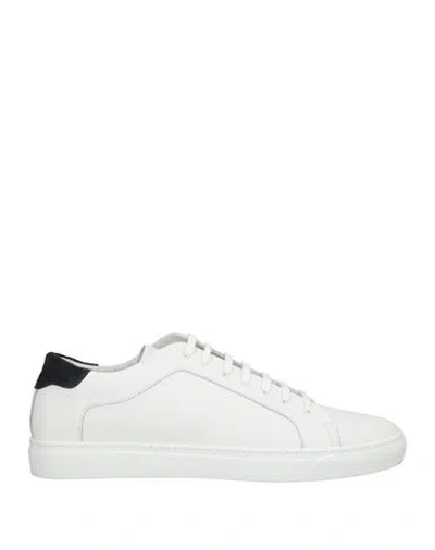 Dondup Man Sneakers White Size 9 Leather In Multi