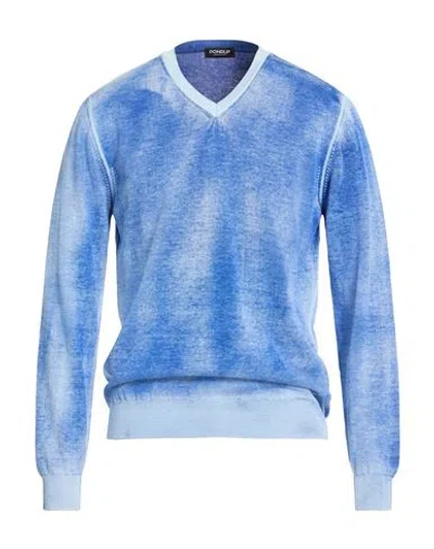 Dondup Man Sweater Azure Size 42 Cotton In Blue