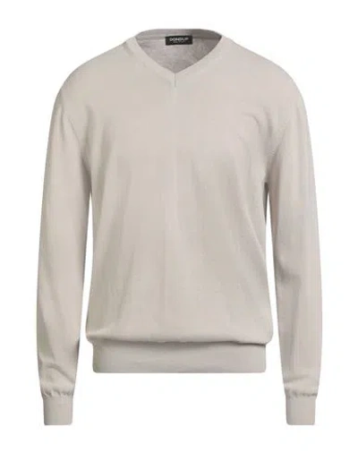 Dondup Man Sweater Beige Size 42 Cotton In Gray