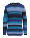 Dondup Man Sweater Bright Blue Size 40 Wool, Acrylic, Polyamide, Alpaca Wool In Blue