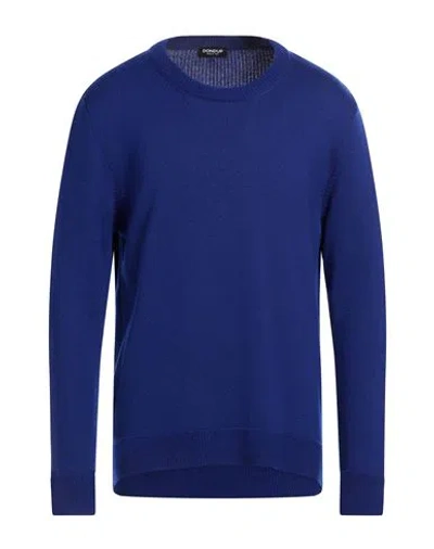 Dondup Man Sweater Bright Blue Size 46 Merino Wool