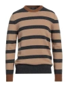 Dondup Man Sweater Camel Size 38 Wool, Cashmere In Brown