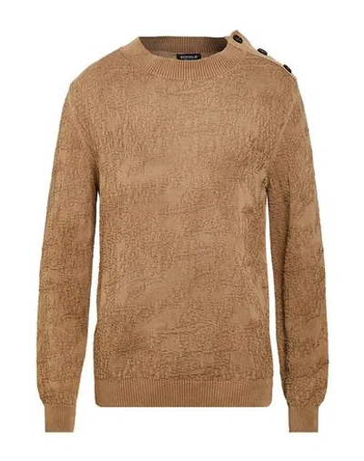 Dondup Man Sweater Camel Size 40 Cotton In Brown