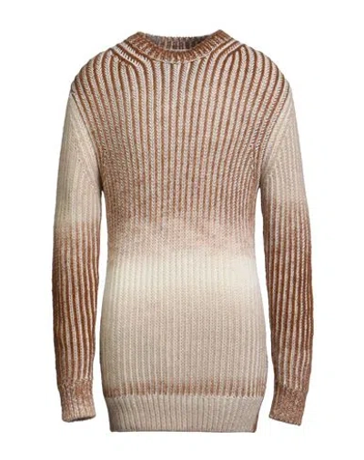 Dondup Man Sweater Camel Size 42 Wool, Acrylic, Alpaca Wool In Multi