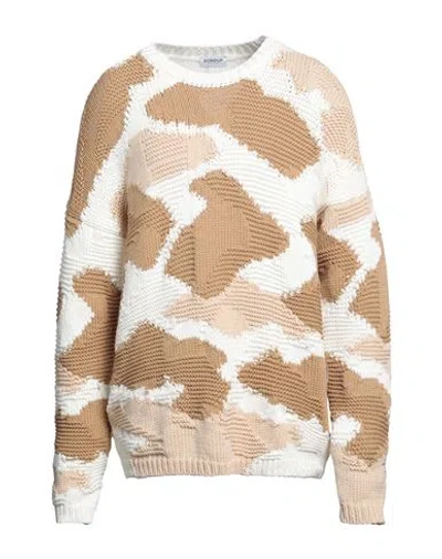 Dondup Man Sweater Camel Size 44 Cotton, Polyamide In Gold