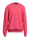 Dondup Man Sweater Fuchsia Size 46 Cotton In Pink