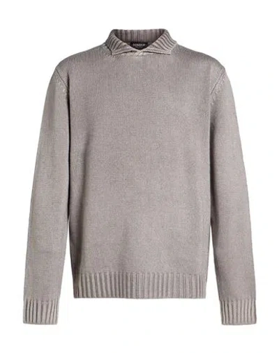 Dondup Man Sweater Grey Size 42 Wool In Gray
