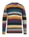 Dondup Horizontal-stripe Alpaca-wool Jumper In Purple