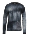 Dondup Man Sweater Midnight Blue Size 38 Wool, Polyamide In Gray