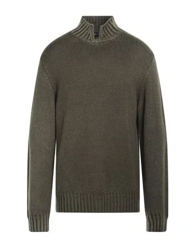 Dondup Man Sweater Military Green Size 40 Wool In Green