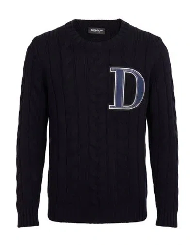 Dondup Man Sweater Navy Size 38 Wool In Blue