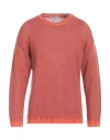 Dondup Man Sweater Rust Size 44 Linen, Cotton In Red
