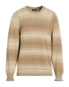 Dondup Man Sweater Sand Size 44 Cotton, Recycled Cotton In Beige