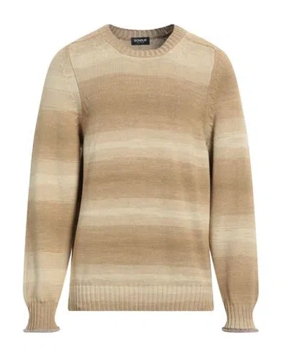 Dondup Man Sweater Sand Size 44 Cotton, Recycled Cotton In Beige
