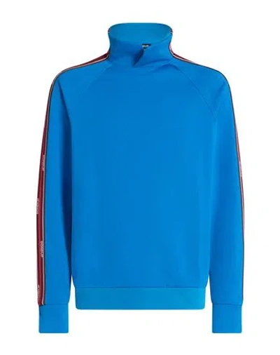 Dondup Man Sweatshirt Azure Size L Polyester, Cotton In Blue