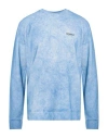 Dondup Man Sweatshirt Azure Size M Cotton In Blue