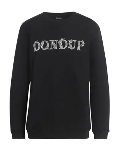 Dondup Man Sweatshirt Black Size Xl Cotton, Elastane