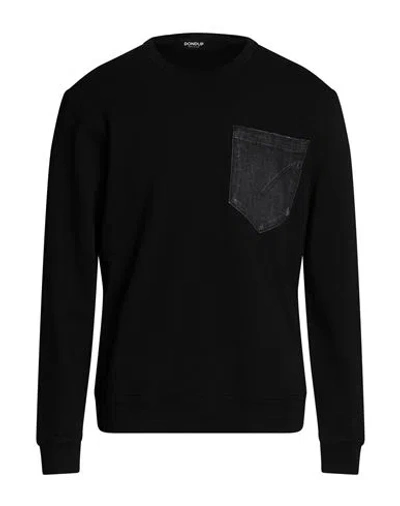 Dondup Man Sweatshirt Black Size Xl Cotton, Elastomultiester, Elastane