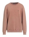Dondup Man Sweatshirt Brown Size Xl Cotton In Pink