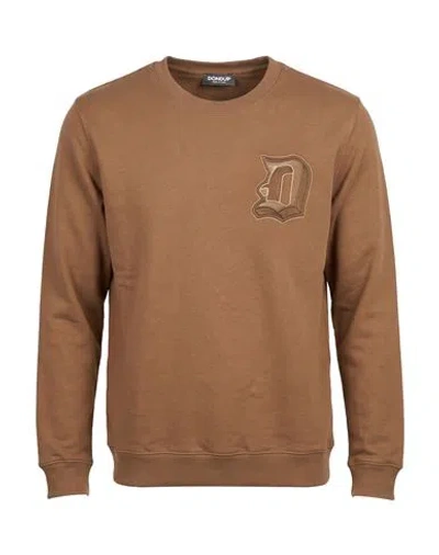Dondup Man Sweatshirt Camel Size Xl Cotton In Brown