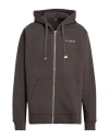 Dondup Man Sweatshirt Charcoal Size Xxl Cotton In Brown