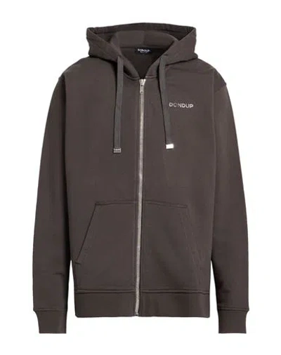 Dondup Man Sweatshirt Charcoal Size Xxl Cotton In Brown