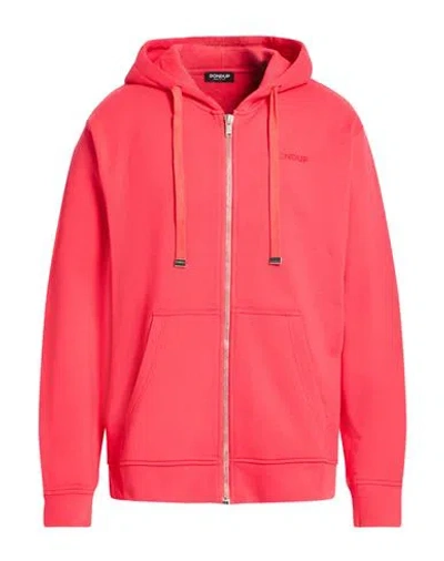 Dondup Man Sweatshirt Coral Size Xl Cotton In Red