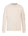 Dondup Man Sweatshirt Cream Size M Cotton, Polyamide, Elastane In White